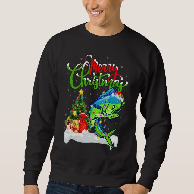 Mahi Mahi Fish   Xmas Decorations Mahi Mahi Christ Sweatshirt (Front)