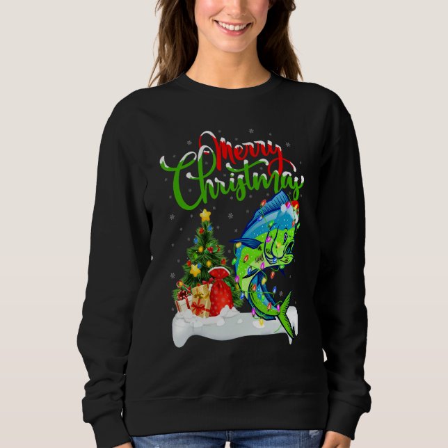Mahi Mahi Fish   Xmas Decorations Mahi Mahi Christ Sweatshirt (Front)