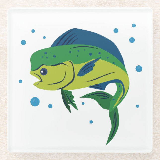 Mahi Mahi Glass Coaster (Front)