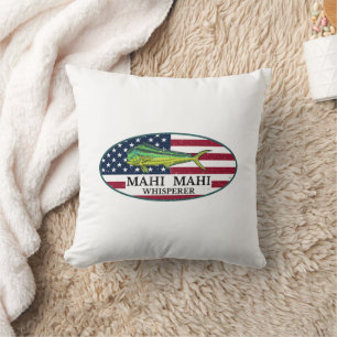 Mahi Mahi Whisperer Nautical Coastal Mahi Mahi Cushion