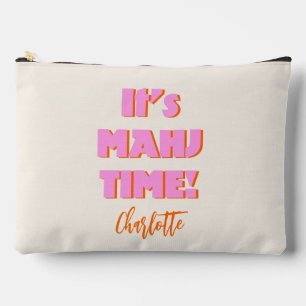 Mahj Mahjong Mah Jongg Pink Quote Personalised Accessory Pouch