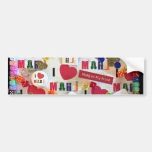 Mahj on My Mind Bumper Sticker