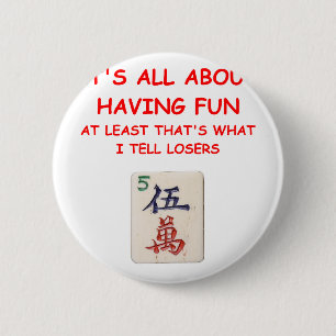 mahjong 6 cm round badge