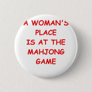 mahjong 6 cm round badge