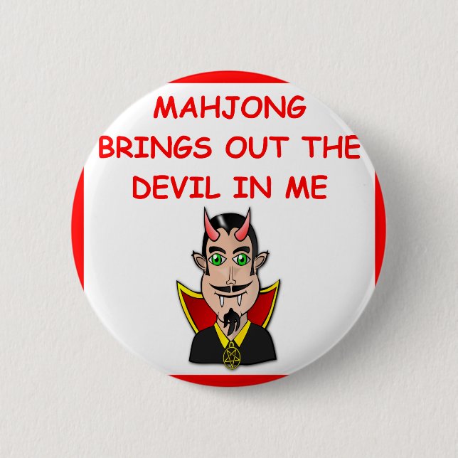 mahjong 6 cm round badge (Front)