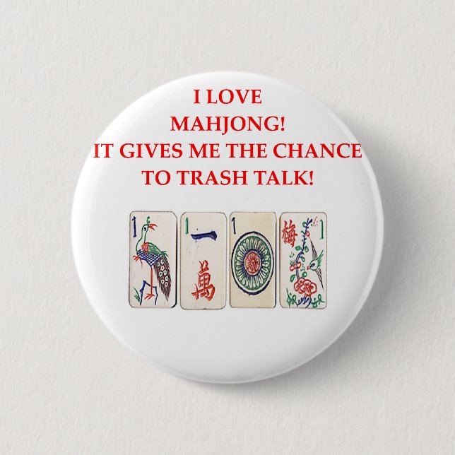 MAHJONG 6 CM ROUND BADGE (Front)