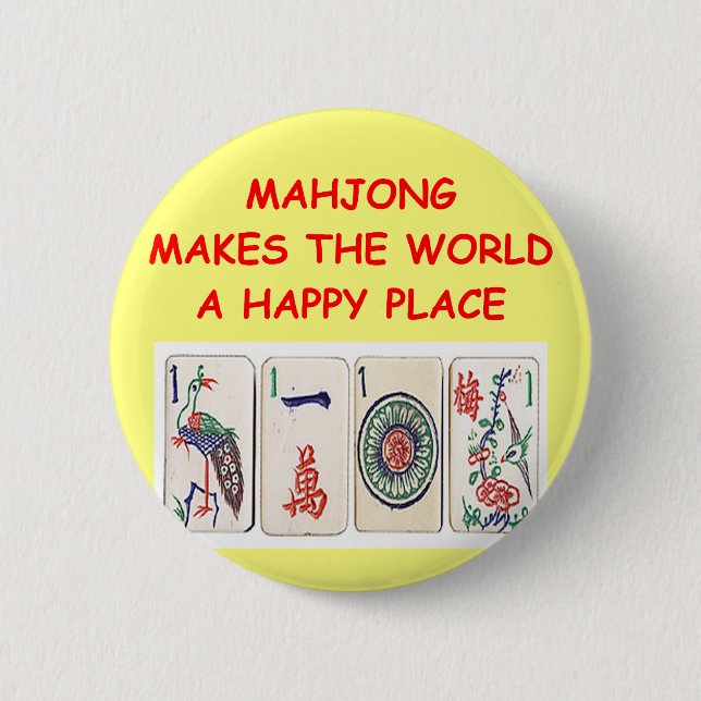 mahjong 6 cm round badge (Front)