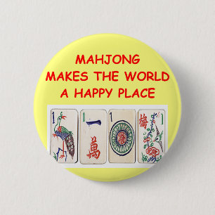 mahjong 6 cm round badge