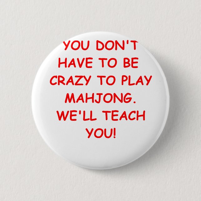 mahjong 6 cm round badge (Front)