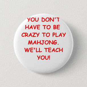 mahjong 6 cm round badge