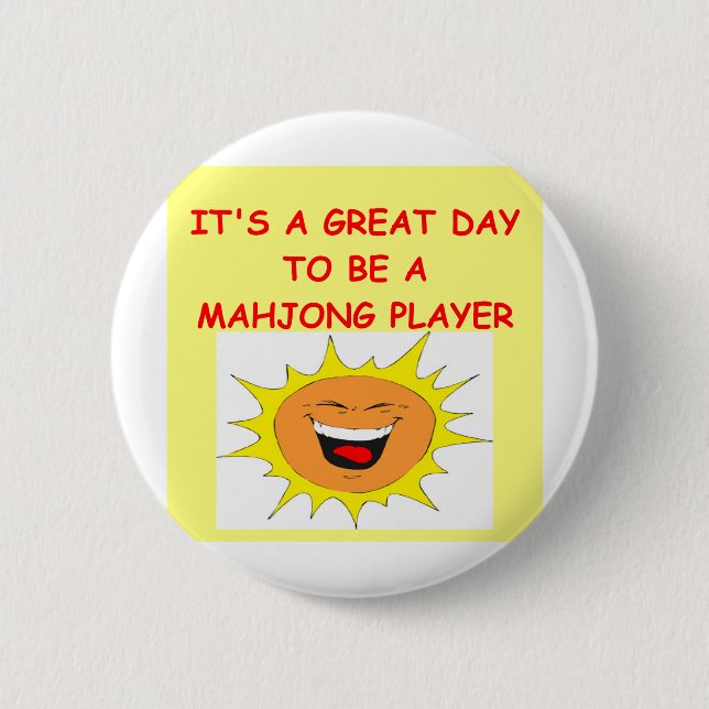MAHJONG 6 CM ROUND BADGE (Front)