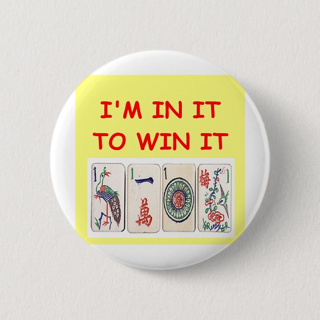 mahjong 6 cm round badge (Front)