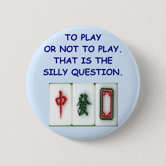 mahjong 6 cm round badge (Front)