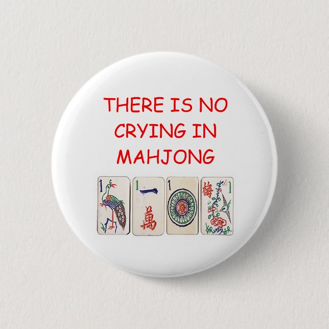 MAHJONG 6 CM ROUND BADGE (Front)