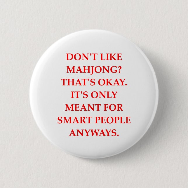 MAHJONG 6 CM ROUND BADGE (Front)