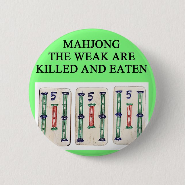 MAHJONG 6 CM ROUND BADGE (Front)