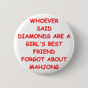 mahjong 6 cm round badge