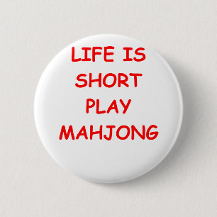 mahjong 6 cm round badge