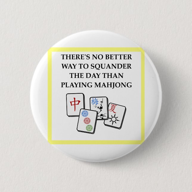 MAHJONG 6 CM ROUND BADGE (Front)