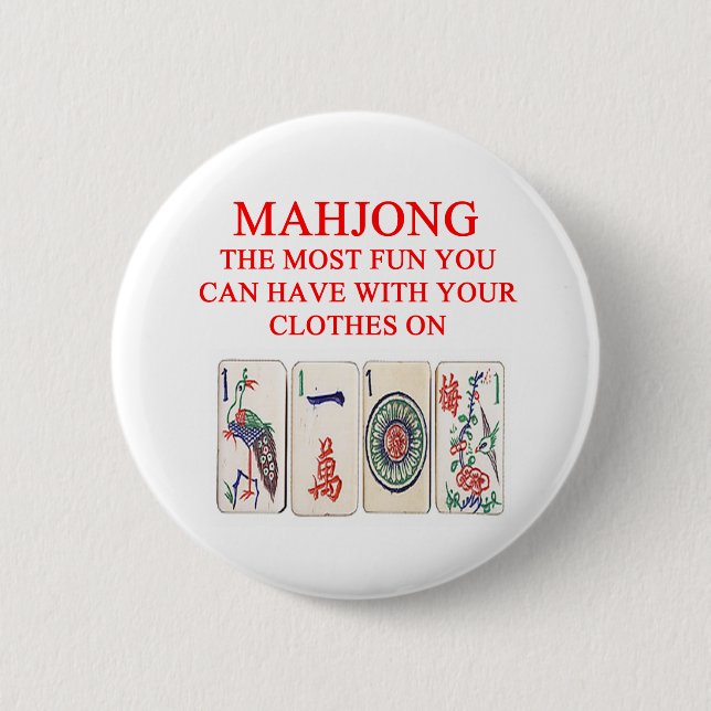 MAHJONG 6 CM ROUND BADGE (Front)