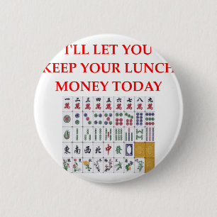 mahjong 6 cm round badge