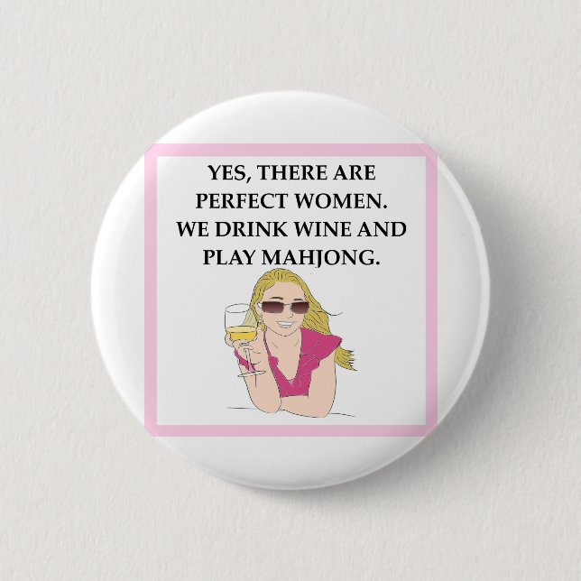 MAHJONG 6 CM ROUND BADGE (Front)