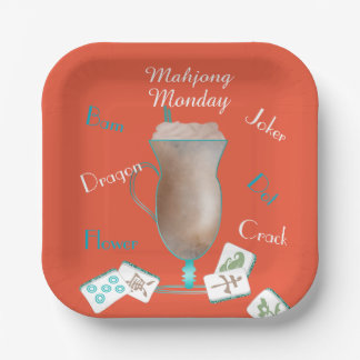 Mahjong and Coffee Party Paper Plate