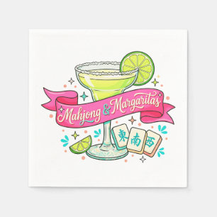 Mahjong and Margaritas Game Night Cocktail Napkin