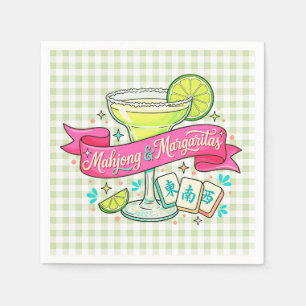 Mahjong and Margaritas Game Night Cocktail Napkin