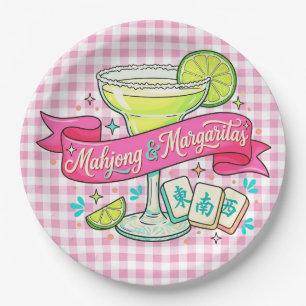 Mahjong and Margaritas Game Night Cocktail Paper Plate