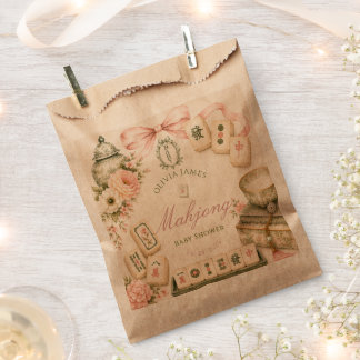 Mahjong baby shower favour bag