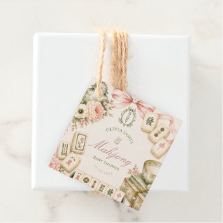 Mahjong baby shower favour tags