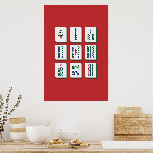 Mahjong Bamboo Tiles Art Print (Kitchen)