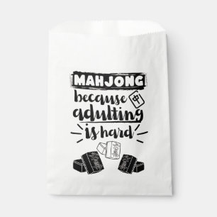 Mahjong because adulting is hard Funny mahjong Favour Bag