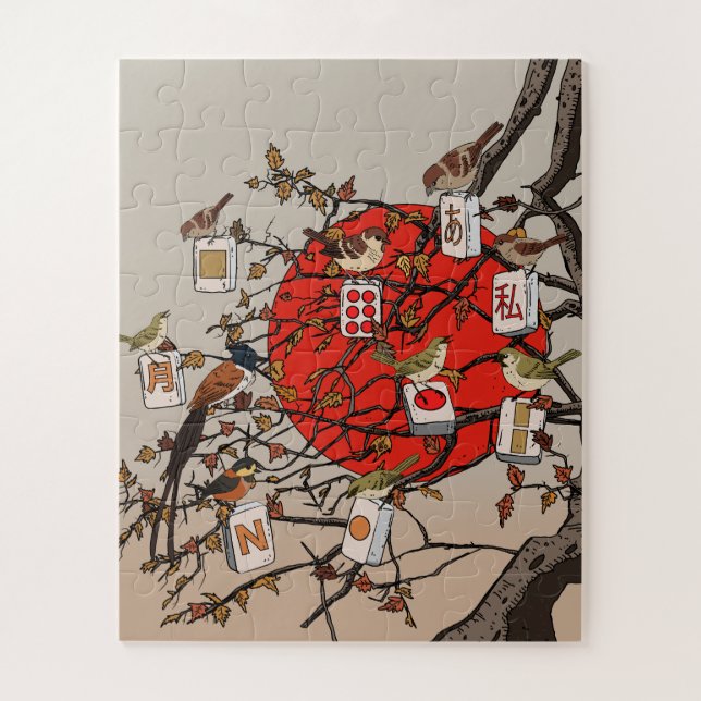 Mahjong Birds Game Jigsaw Puzzle (Vertical)