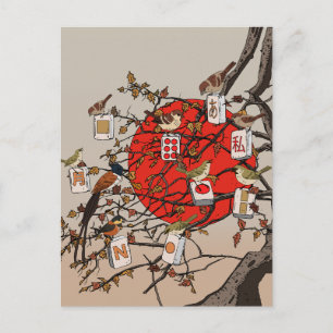 Mahjong Birds Game Postcard