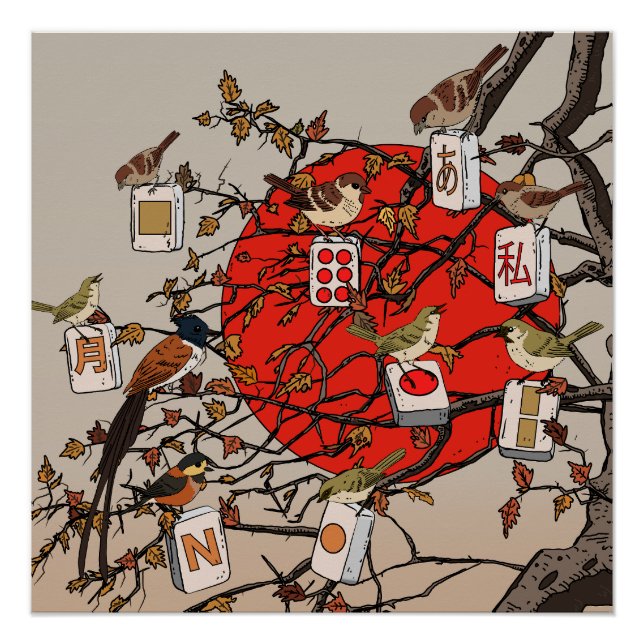 Mahjong Birds Game Poster (Front)