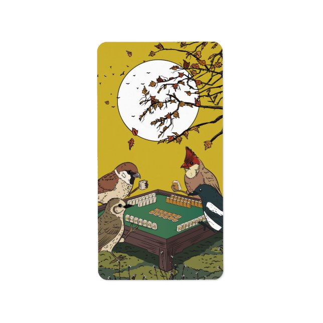 Mahjong birds playing Game  Label (Front)
