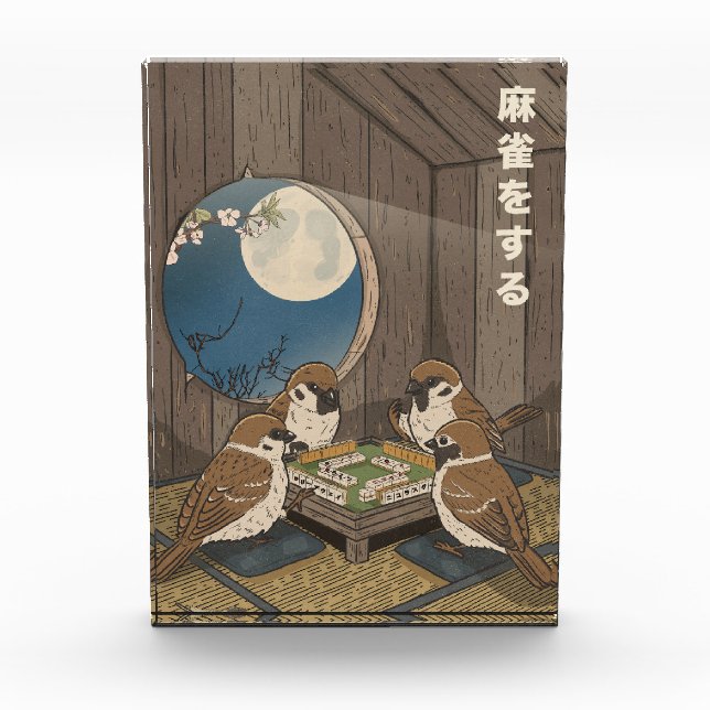 Mahjong birds playing Game  Photo Block (Front)