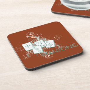 mahjong blue coaster