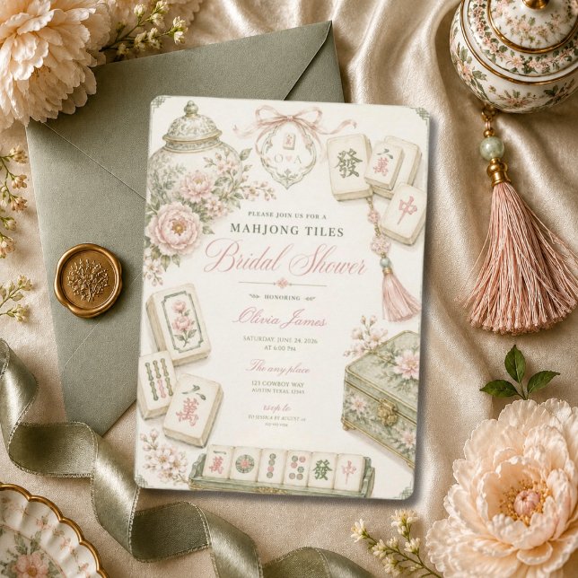 Mahjong bridal shower invitation (Creator Uploaded)