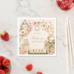 Mahjong bridal shower napkin