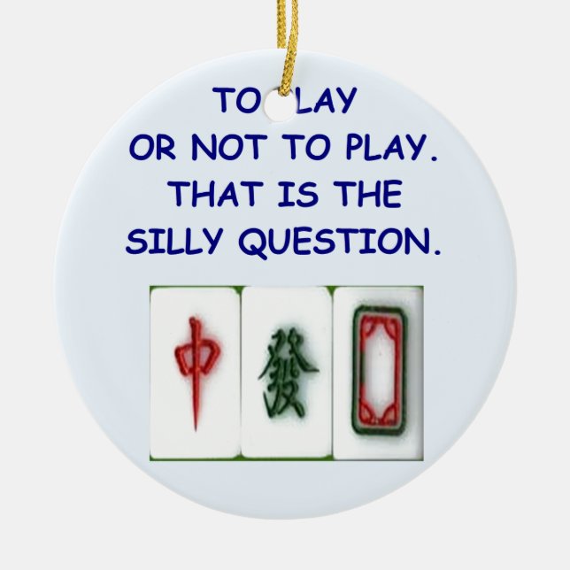 mahjong ceramic tree decoration (Front)