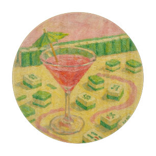 Mahjong Chic Painting Cocktail Cutting Board