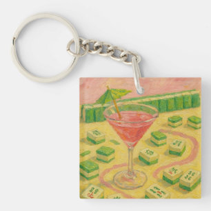 Mahjong Chic Painting Cocktail Key Ring