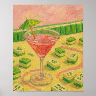Mahjong Chic Painting Cocktail Poster