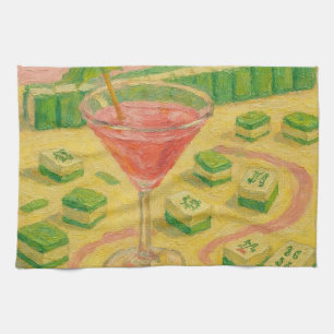 Mahjong Chic Painting Cocktail Tea Towel