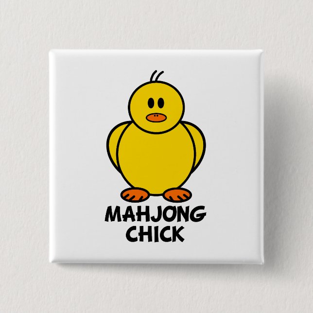 Mahjong Chick 15 Cm Square Badge (Front)