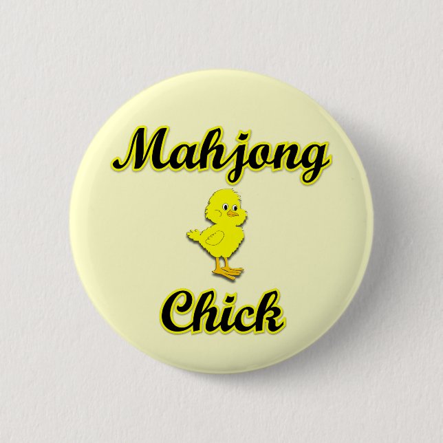 Mahjong Chick 6 Cm Round Badge (Front)