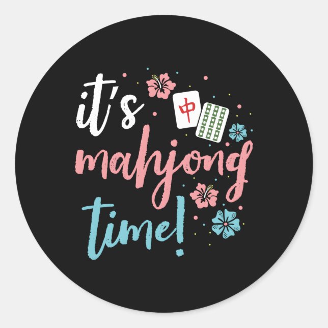 Mahjong Chinese Or Mahjong Player Classic Round Sticker (Front)